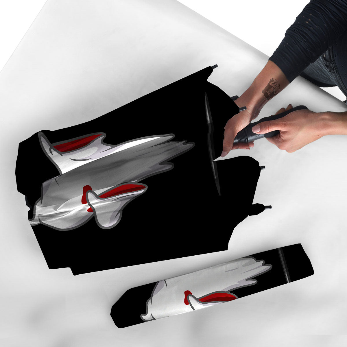 Cute Ghost Dap Print Umbrella-grizzshop