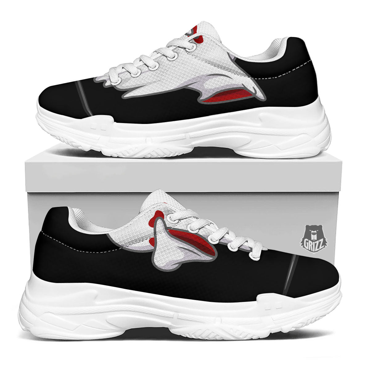 Cute Ghost Dap Print White Chunky Shoes-grizzshop