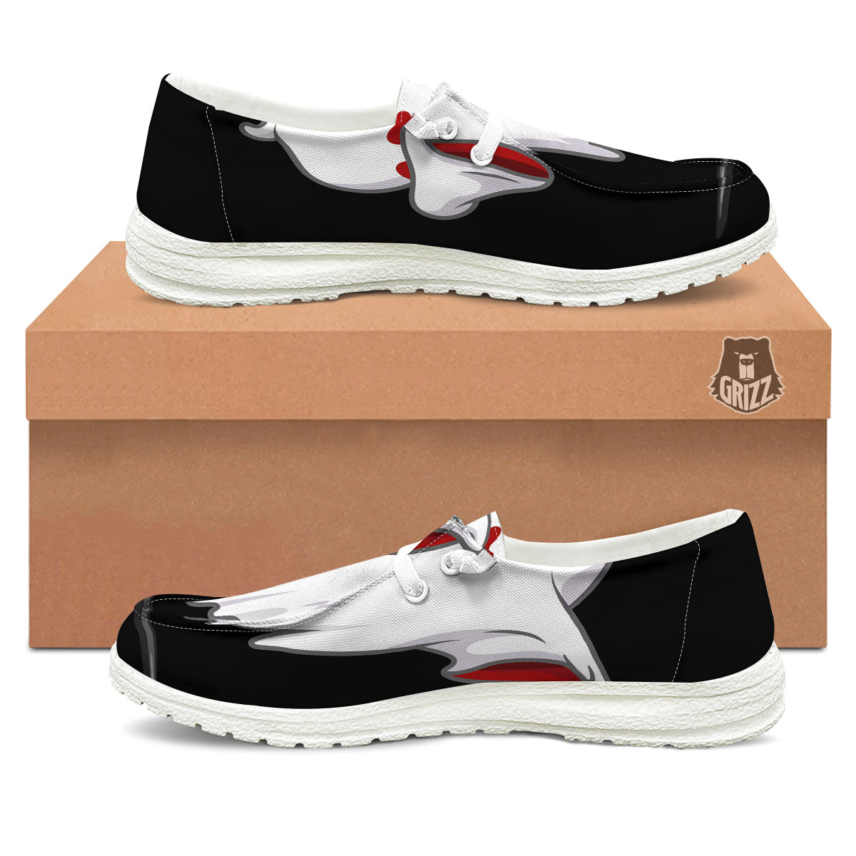 Cute Ghost Dap Print White Loafers-grizzshop