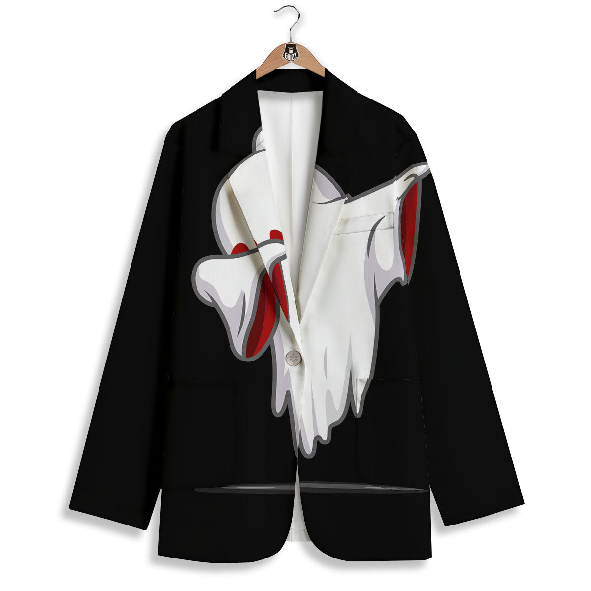 Cute Ghost Dap Print Women's Blazer-grizzshop
