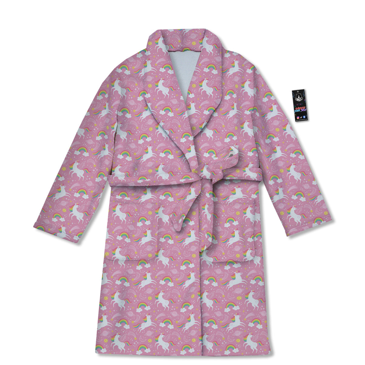 Cute Girly Unicorn Print Pattern Bathrobe-grizzshop