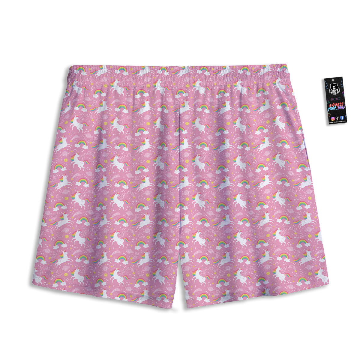 Cute Girly Unicorn Print Pattern Mesh Shorts
