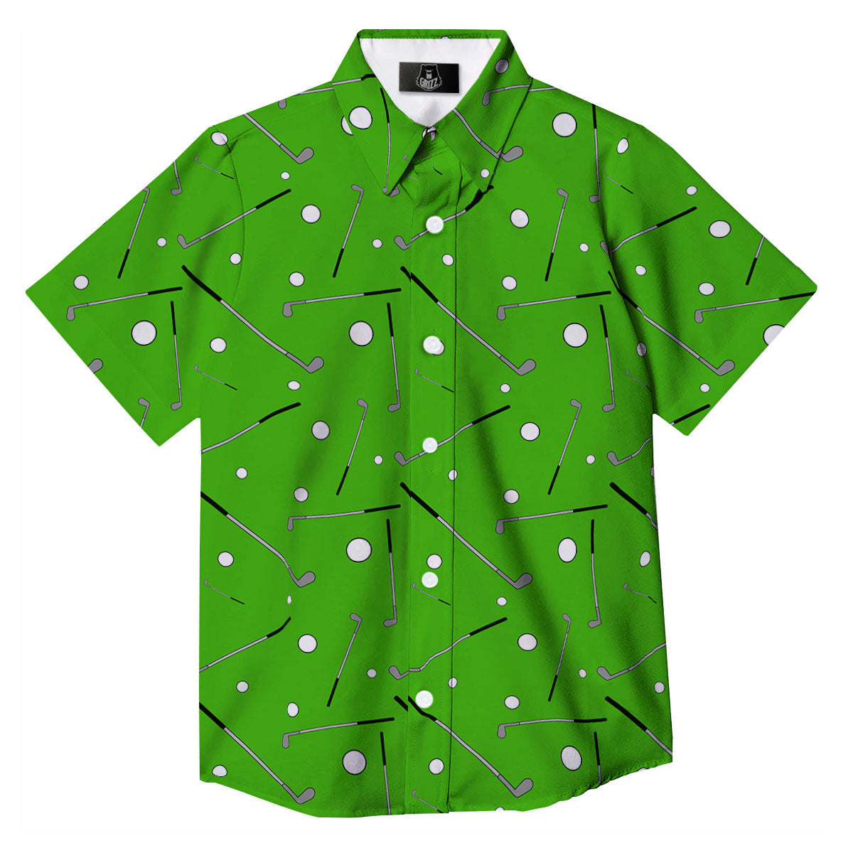Cute Golf Print Pattern Button Up Shirt-grizzshop