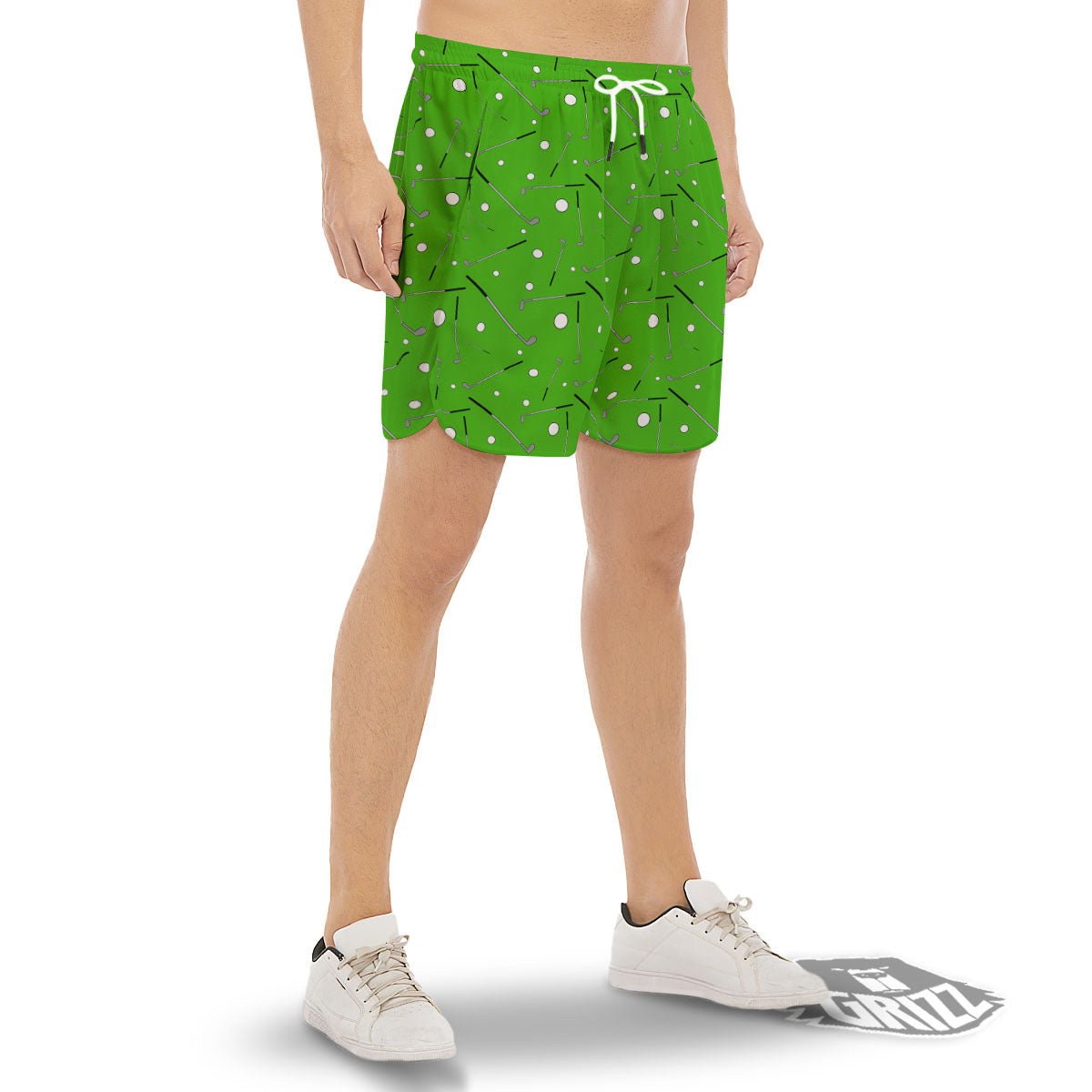 Cute Golf Print Pattern Men's Gym Shorts-grizzshop