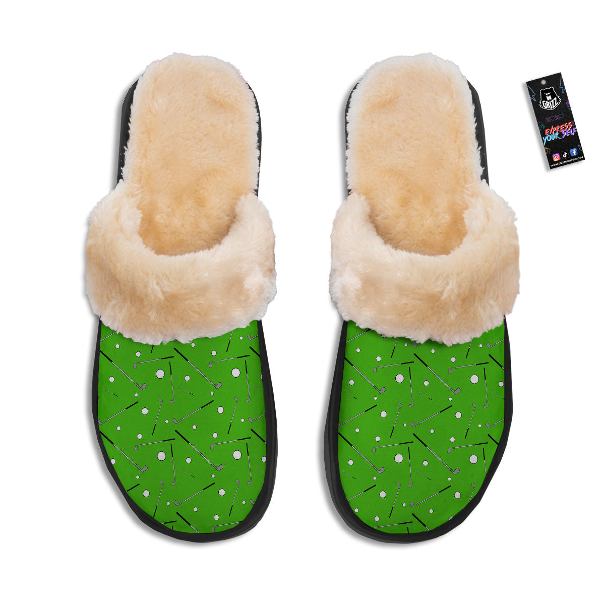 Cute Golf Print Pattern Slippers-grizzshop