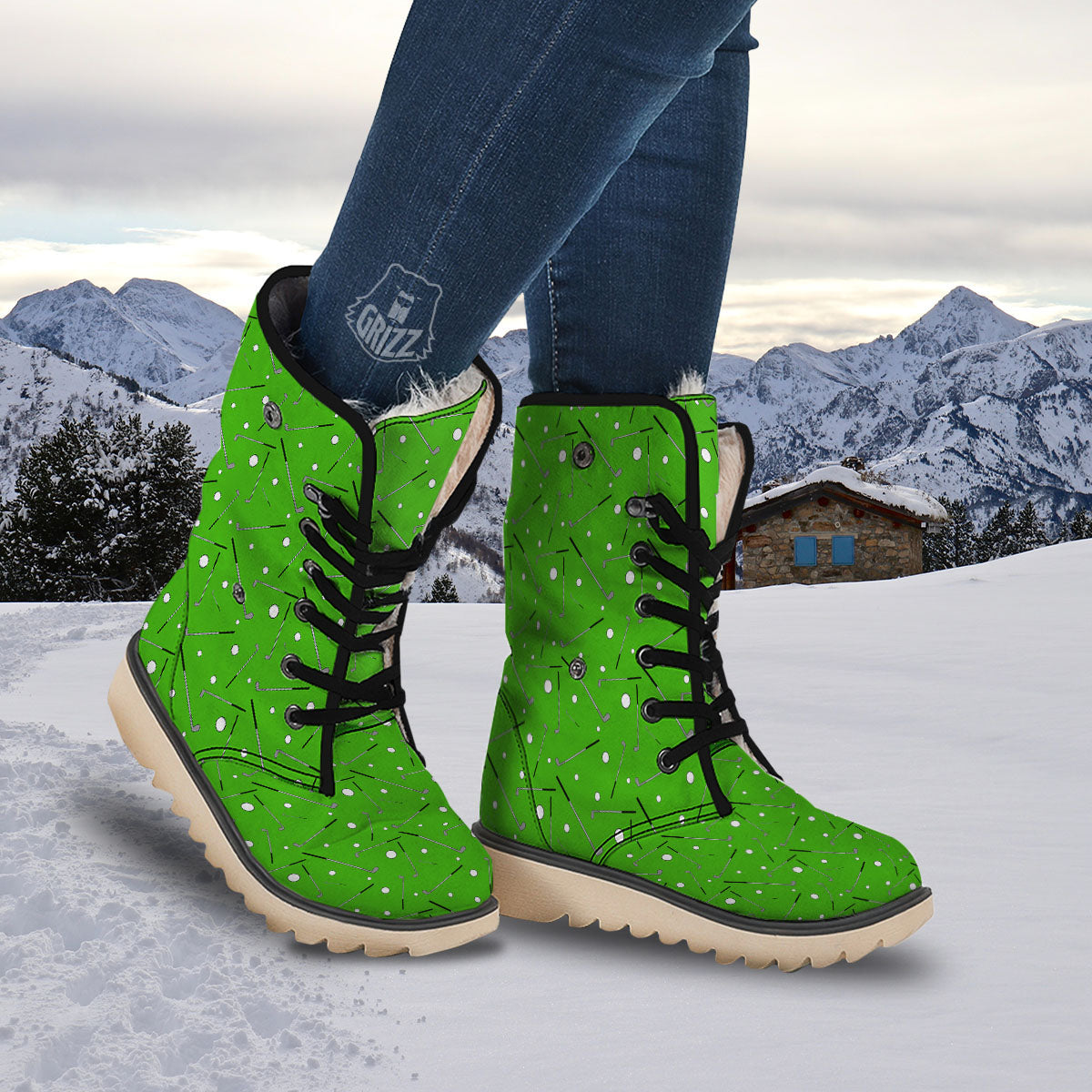 Cute Golf Print Pattern Snow Boots-grizzshop