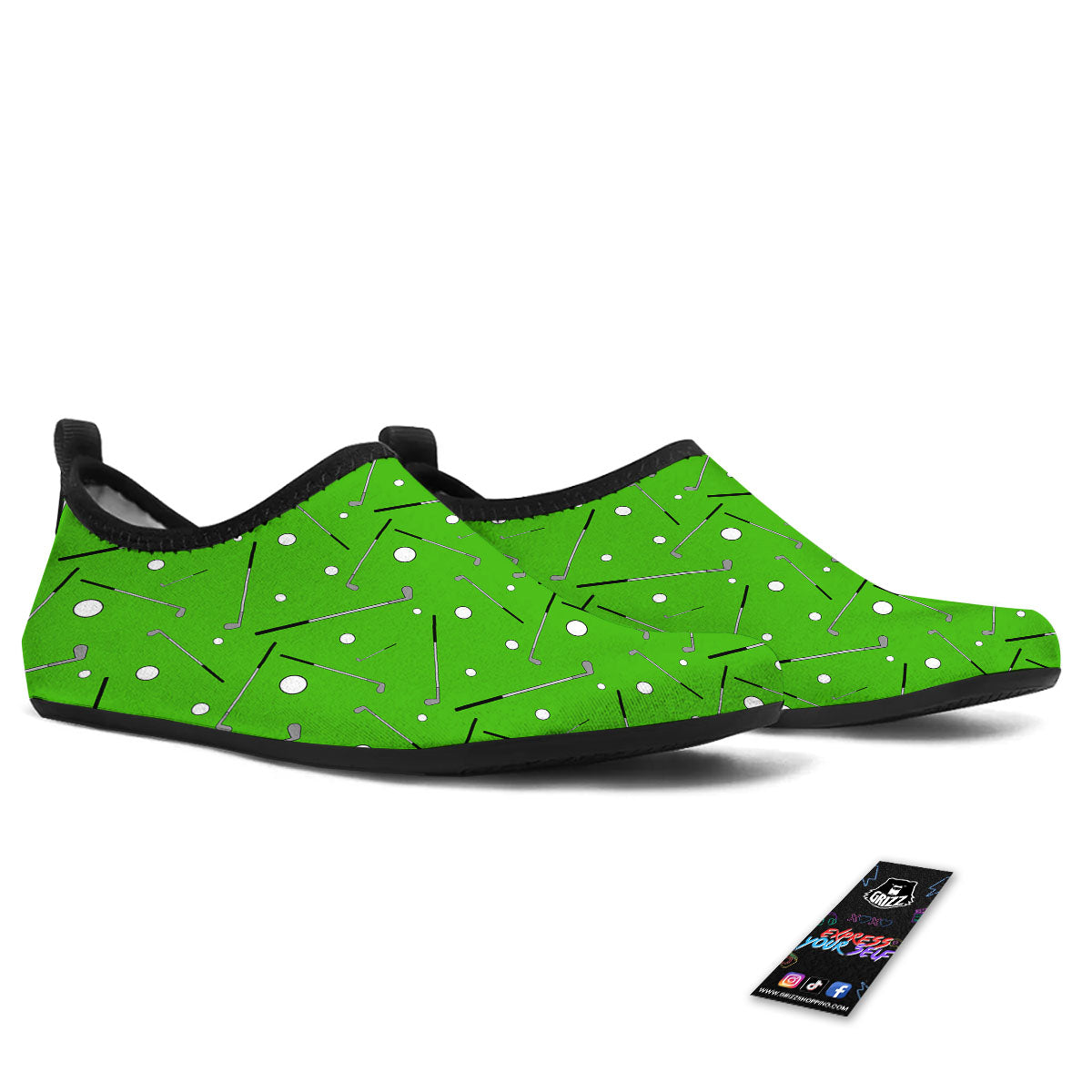 Cute Golf Print Pattern Water Shoes-grizzshop