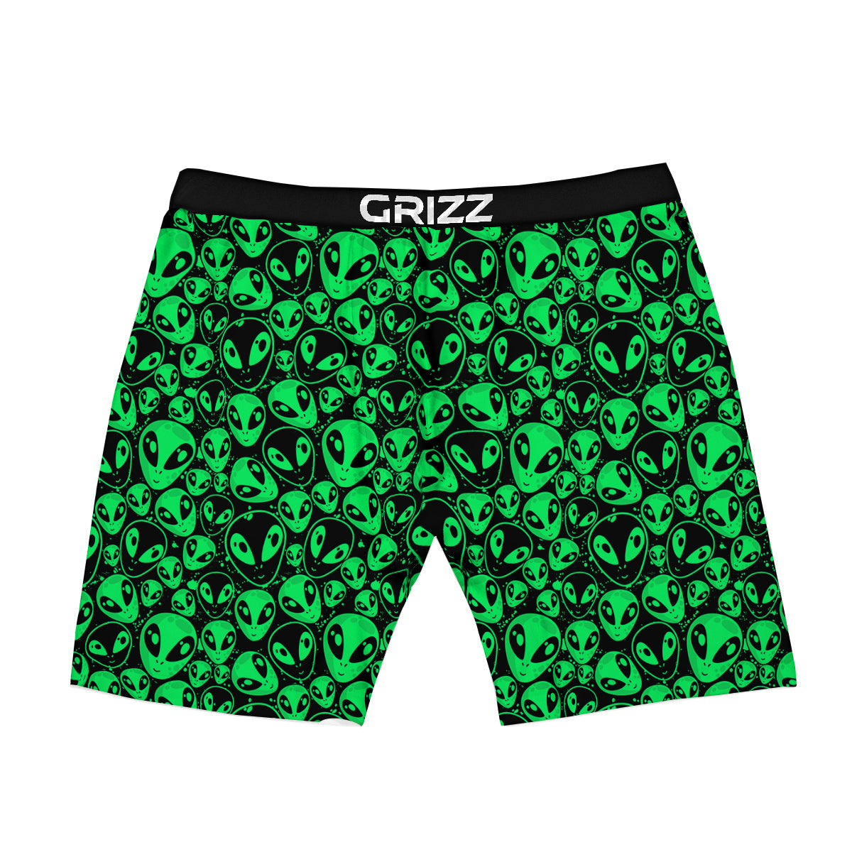 Cute Green Alien Print Pattern Boxer Briefs-grizzshop
