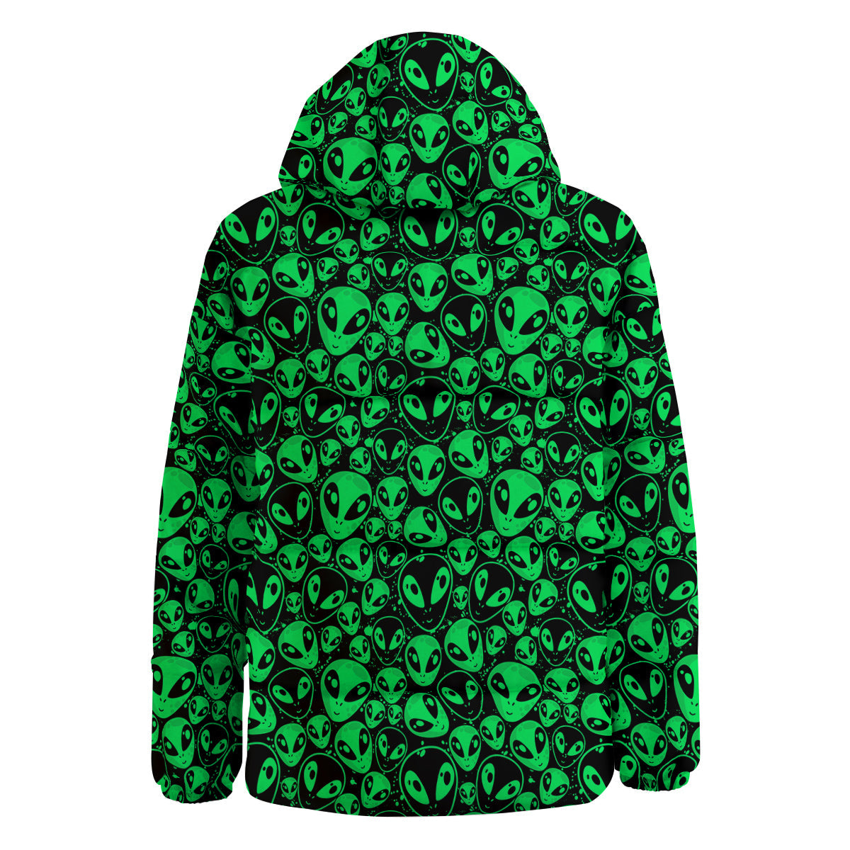 Cute Green Alien Print Pattern Down Jacket-grizzshop