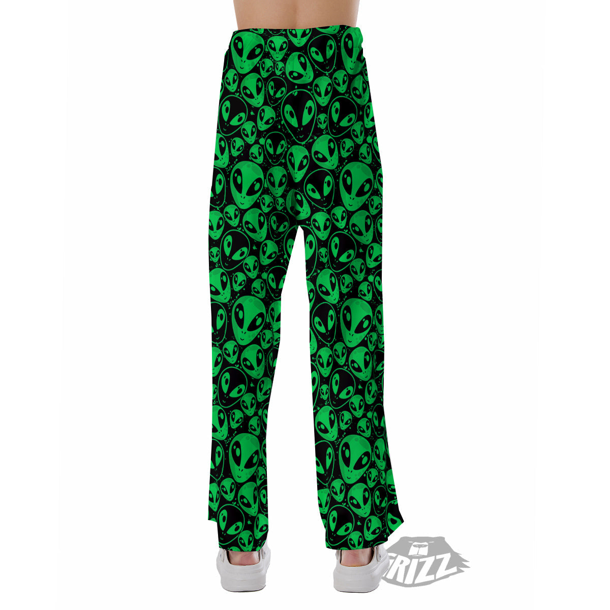 Cute Green Alien Print Pattern Pajama Pants-grizzshop