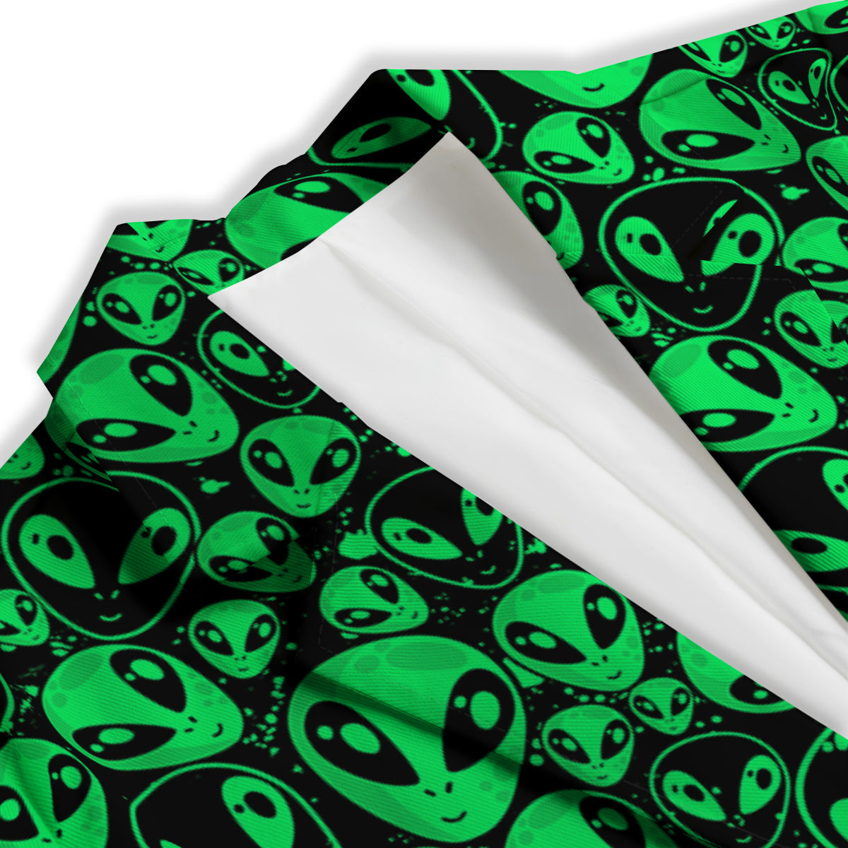 Cute Green Alien Print Pattern Women's Blazer-grizzshop