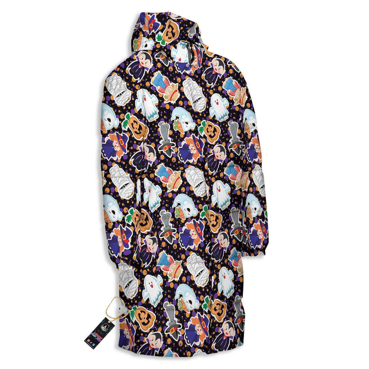 Cute Halloween Print Pattern Long Down Jacket-grizzshop