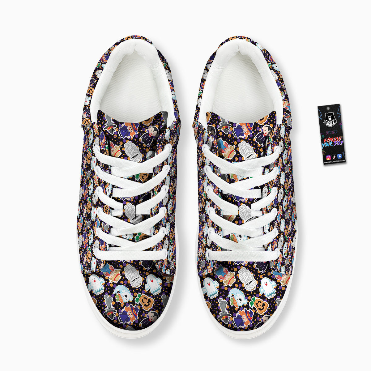 Cute Halloween Print Pattern Platform Shoes-grizzshop