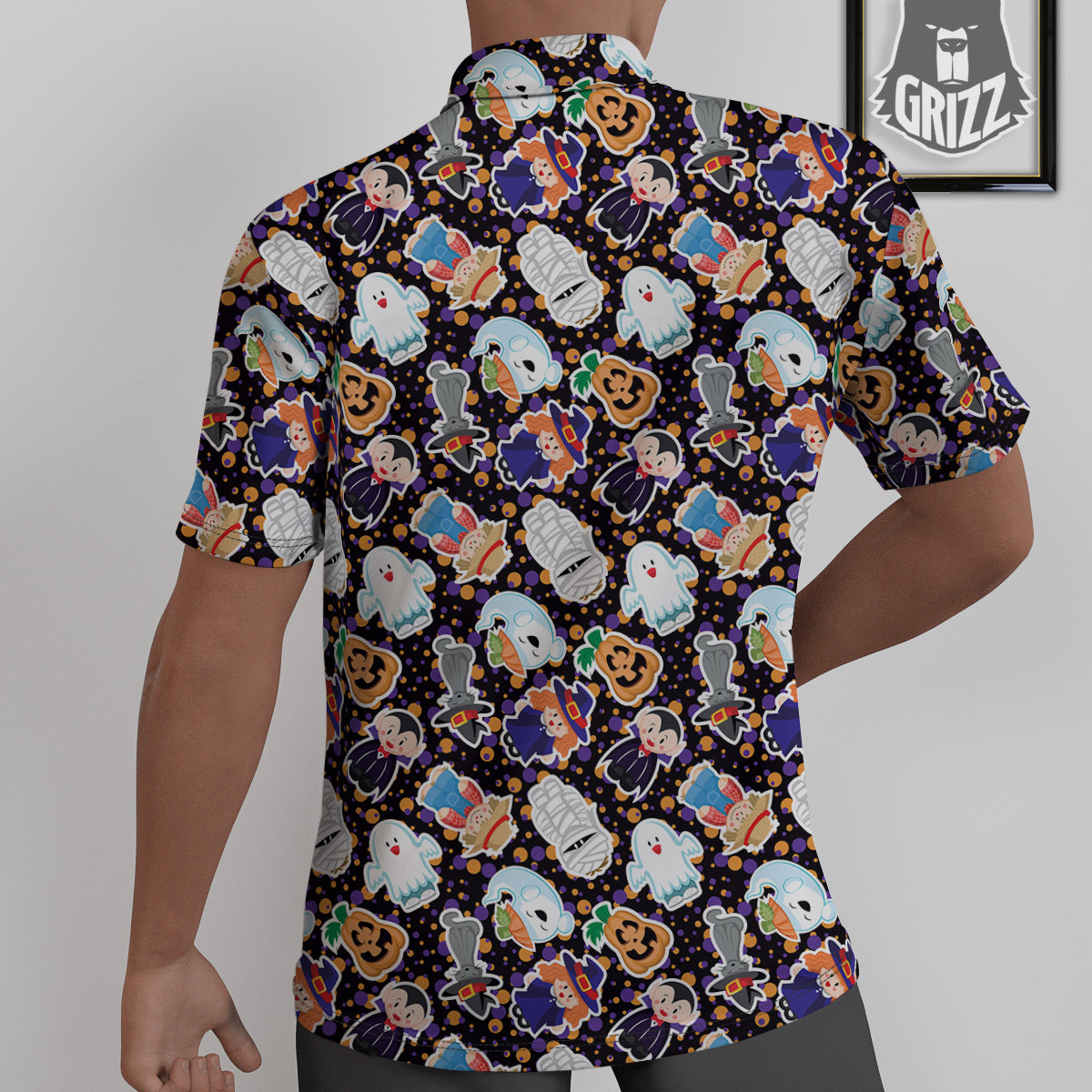 Cute Halloween Print Pattern Untucked Shirts-grizzshop