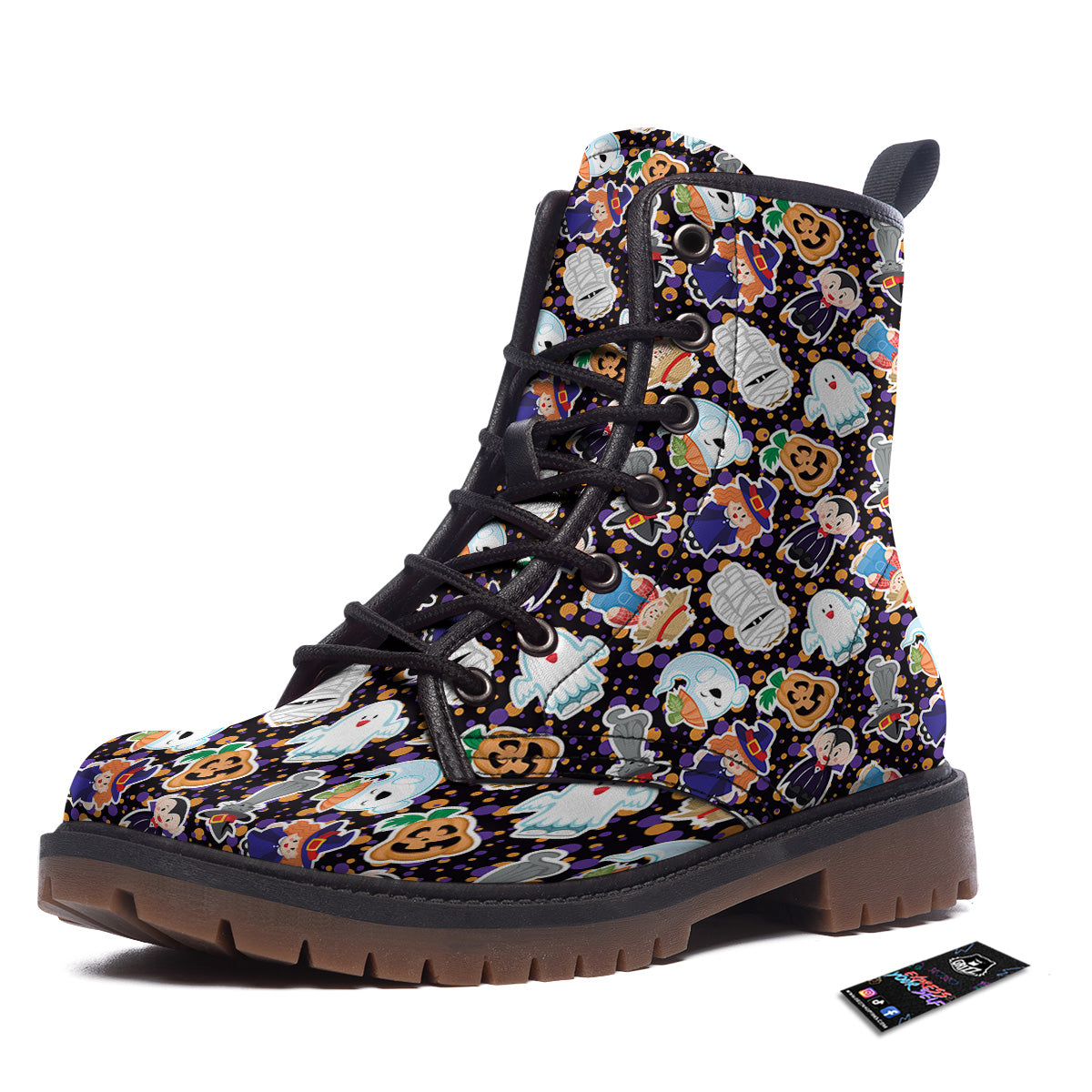 Cute Halloween Print Pattern Work Boots-grizzshop