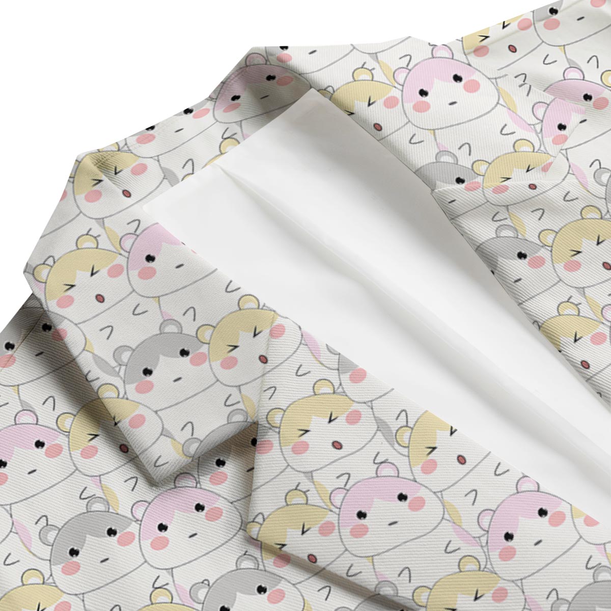 Cute Hamster Pattern Print Men's Blazer-grizzshop