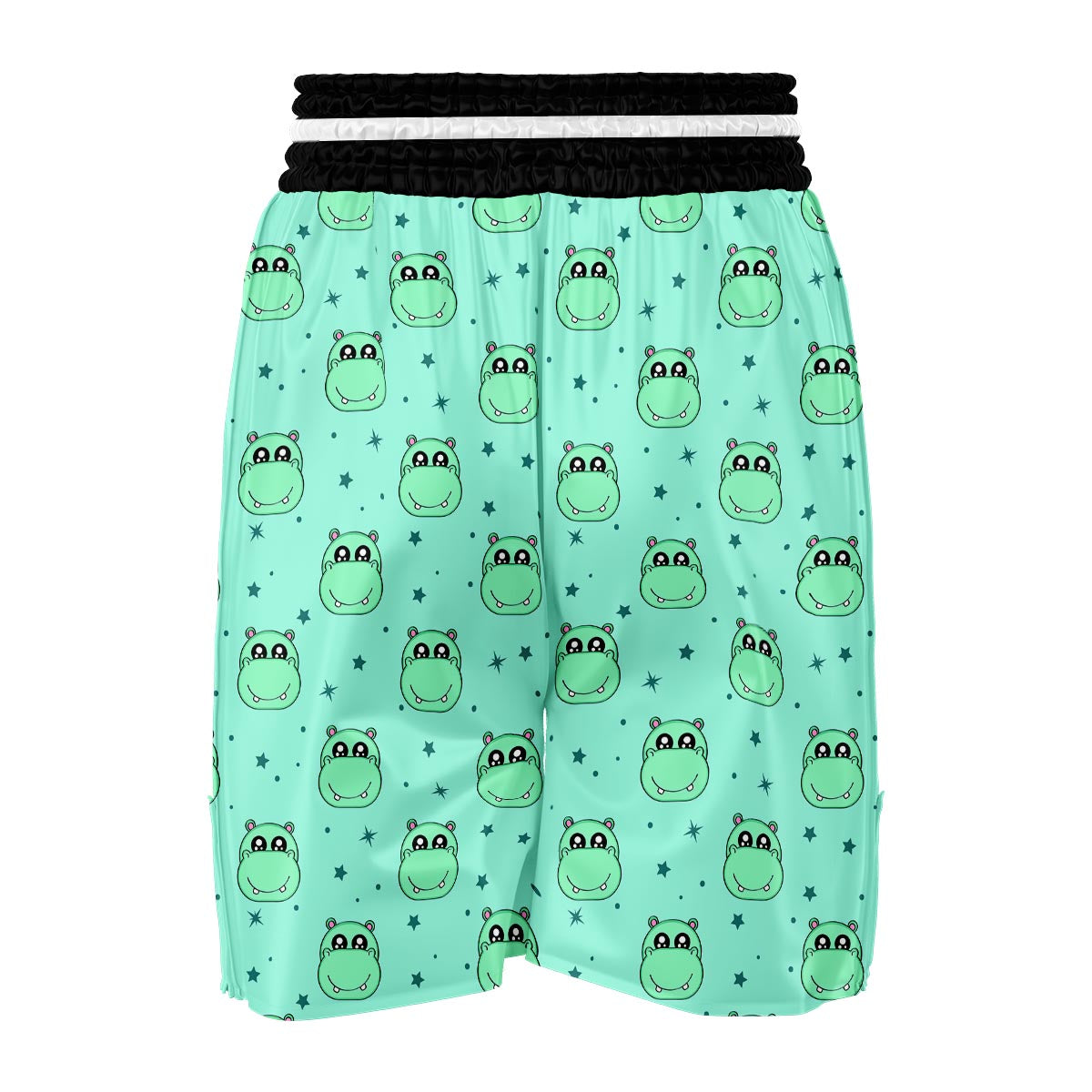 Cute Hippo Pattern Print Boxing Shorts-grizzshop
