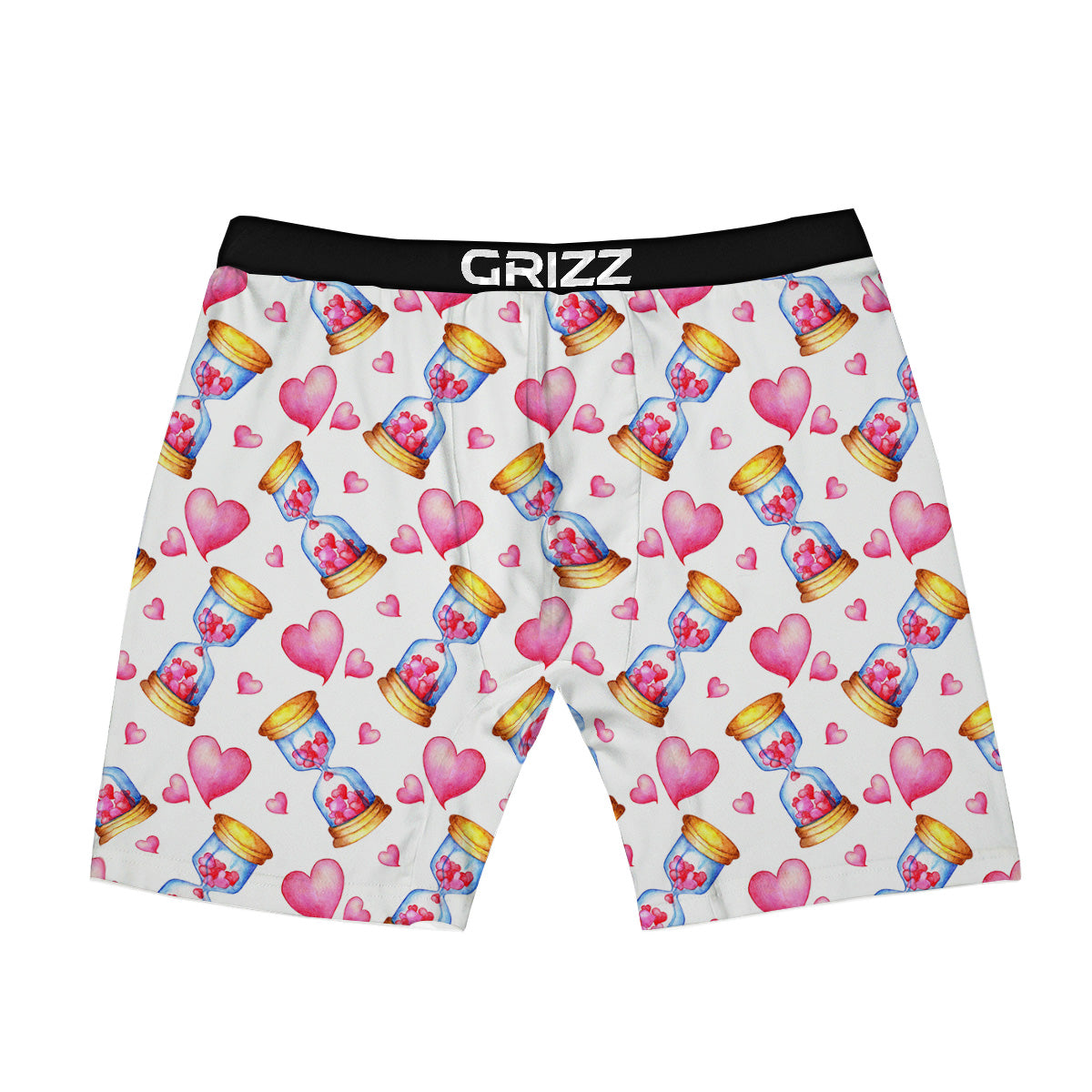 Cute Hourglass Hearts Print Pattern Boxer Briefs-grizzshop