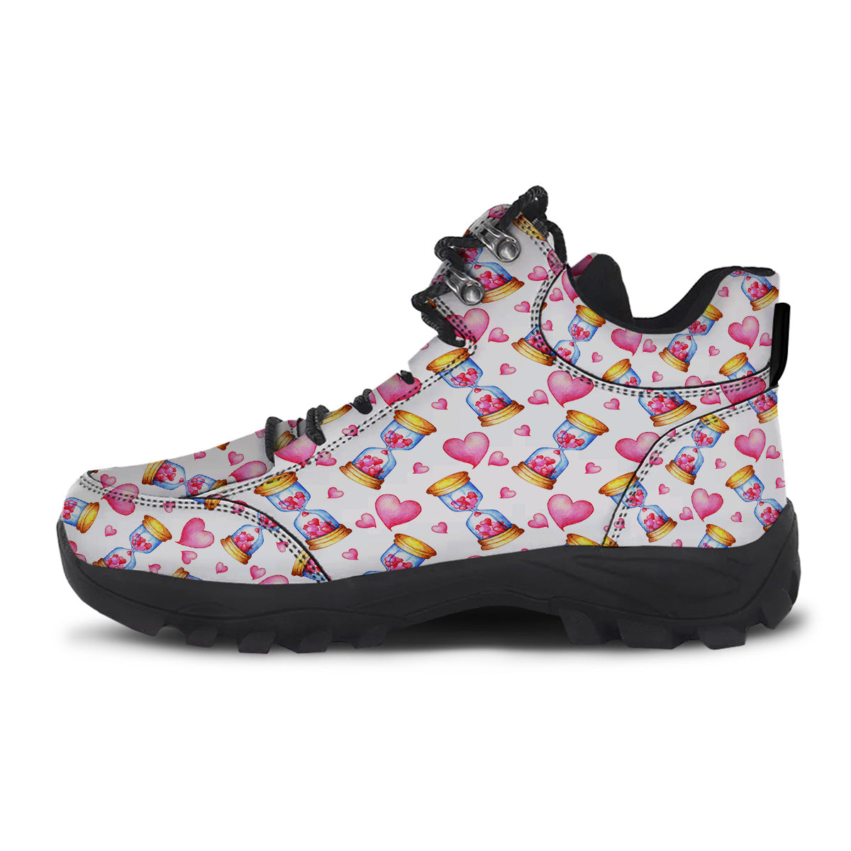 Cute Hourglass Hearts Print Pattern Hiking Shoes-grizzshop