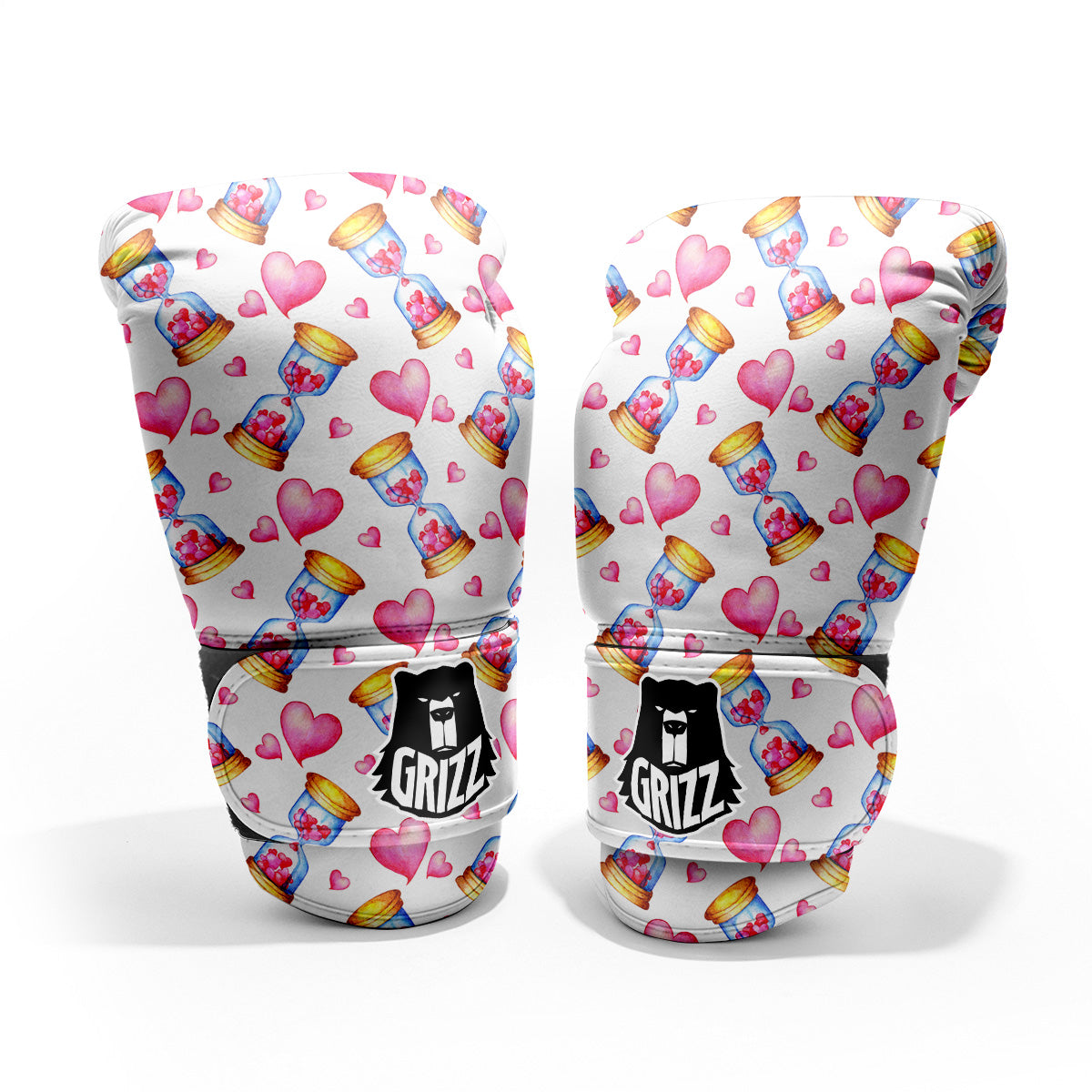 Cute Hourglass Hearts Print Pattern Pro Boxing Glove