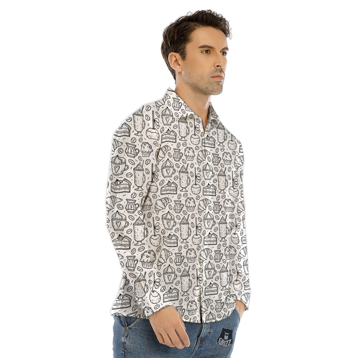 Cute Koala Print Pattern Men's Dress Shirts-grizzshop