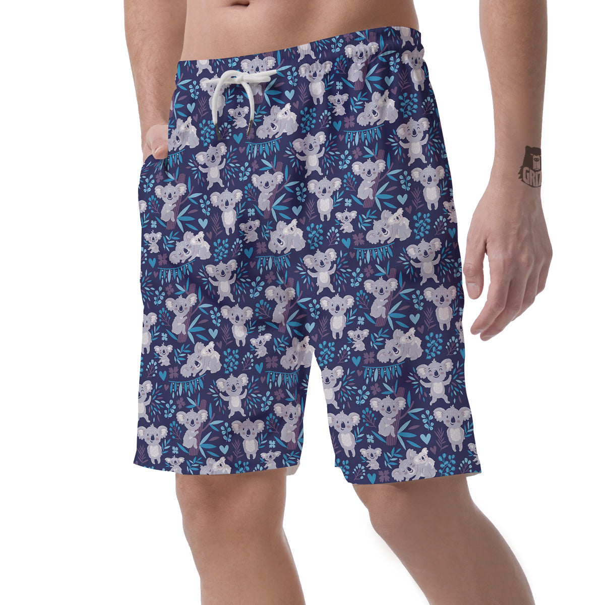 Cute Koala Print Pattern Men's Shorts-grizzshop