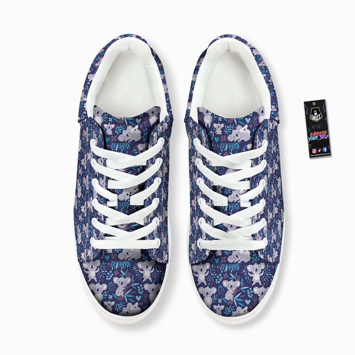 Cute Koala Print Pattern Platform Shoes-grizzshop