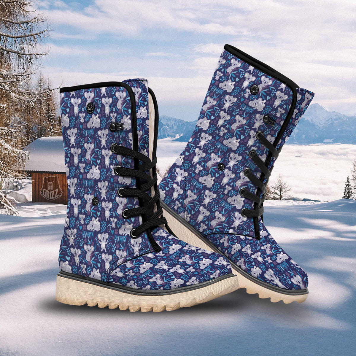 Cute Koala Print Pattern Snow Boots-grizzshop
