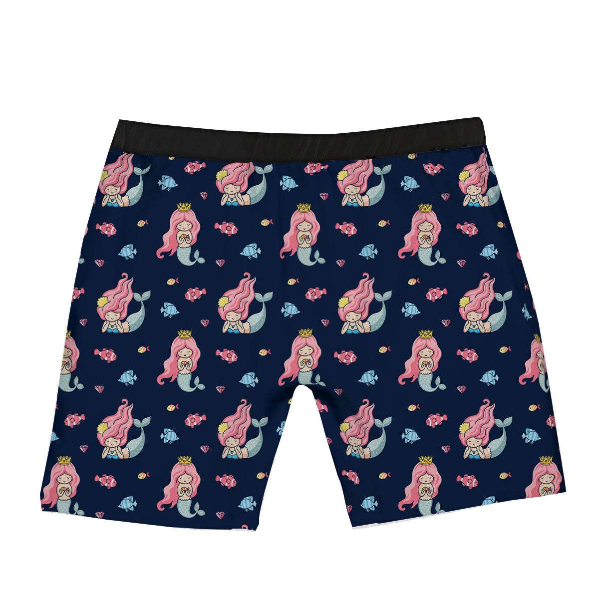 Cute Little Mermaid Print Pattern Boxer Briefs-grizzshop
