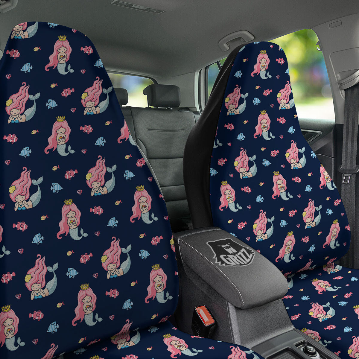 Cute Little Mermaid Print Pattern Car Seat Covers-grizzshop