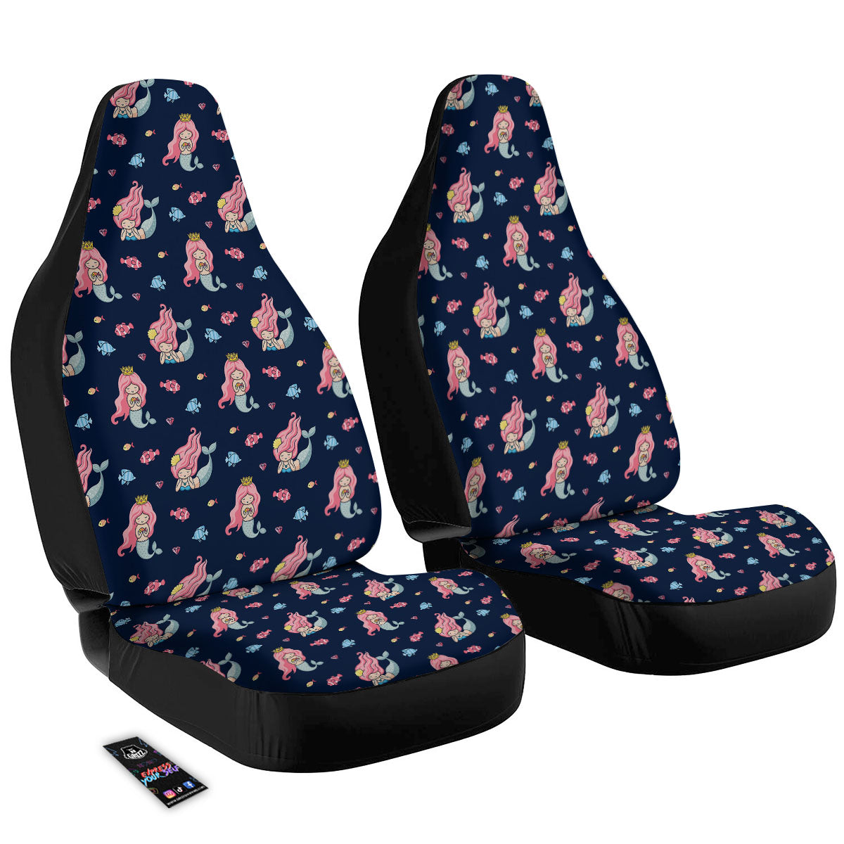 Cute Little Mermaid Print Pattern Car Seat Covers-grizzshop
