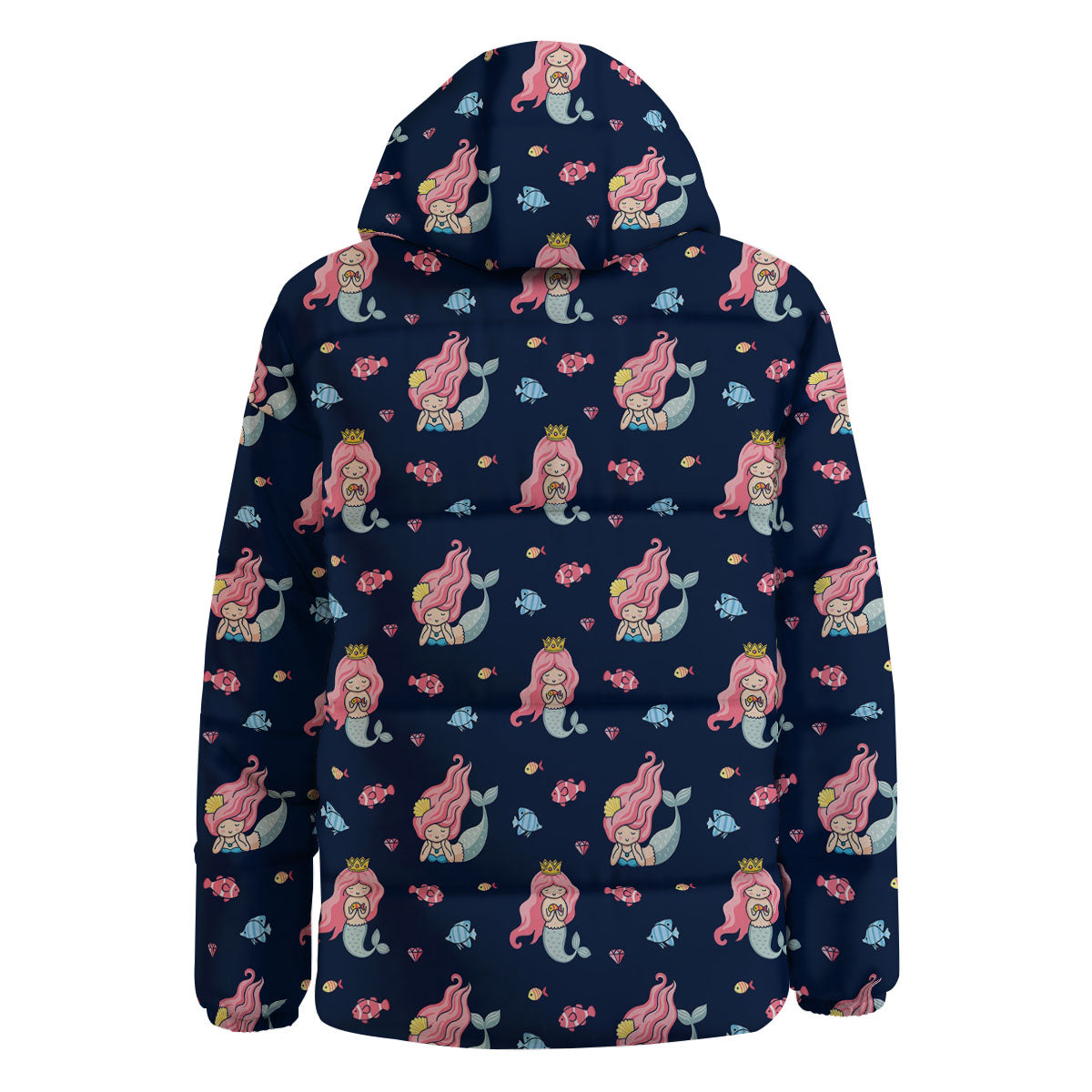 Cute Little Mermaid Print Pattern Down Jacket-grizzshop