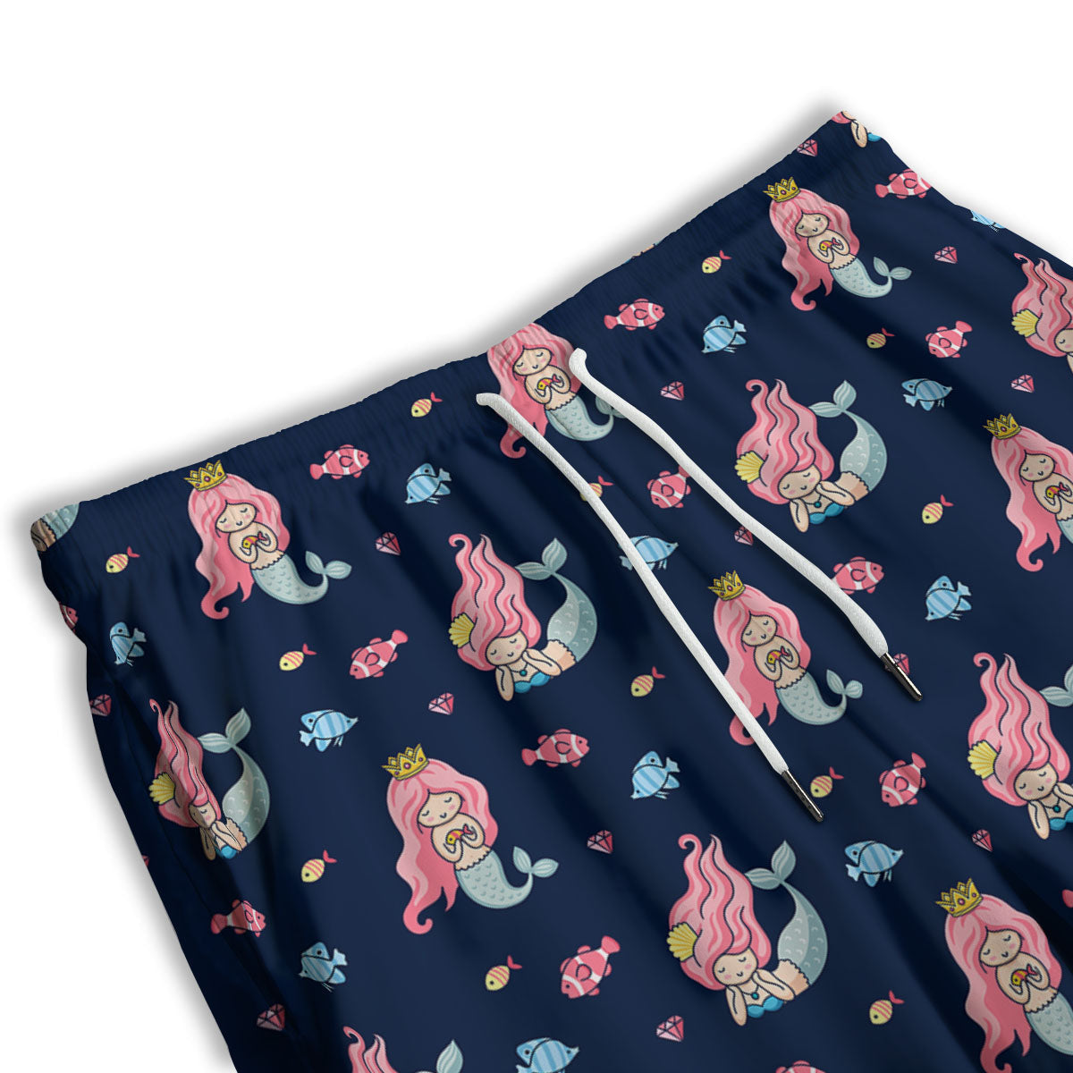 Cute Little Mermaid Print Pattern Men's Athletic Shorts