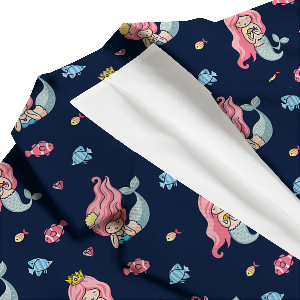 Cute Little Mermaid Print Pattern Men's Blazer-grizzshop