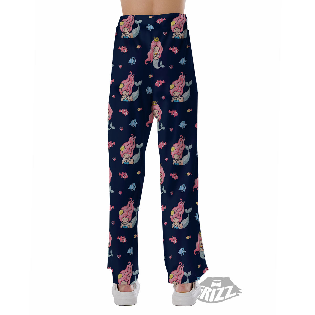 Cute Little Mermaid Print Pattern Pajama Pants-grizzshop