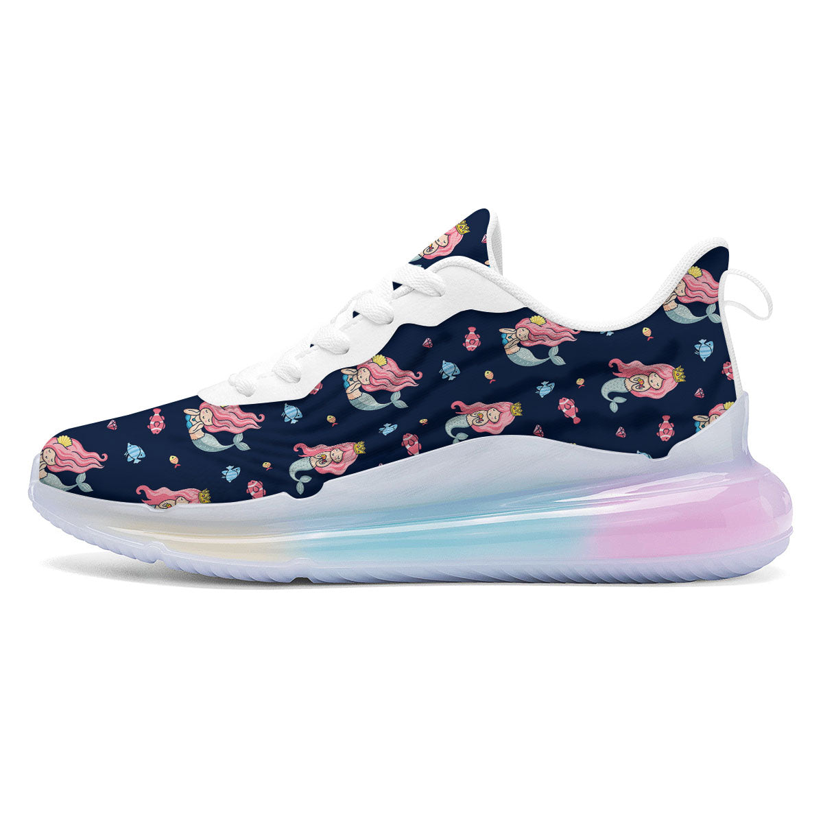 Cute Little Mermaid Print Pattern Running Sneakers-grizzshop