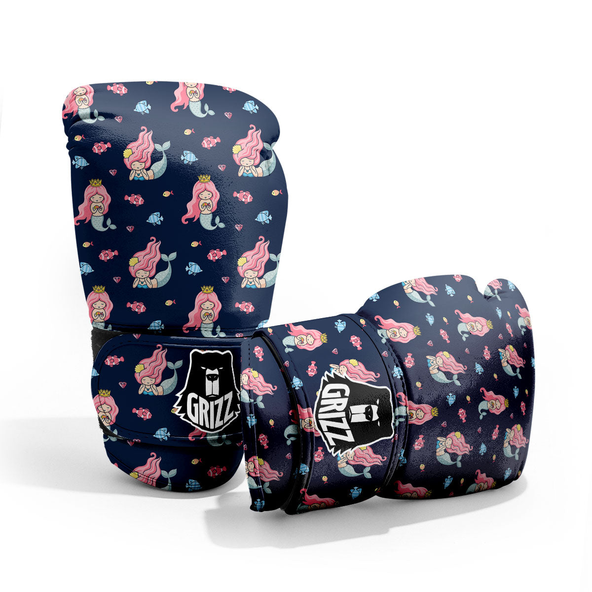 Cute Little Mermaid Print Pattern Pro Boxing Glove