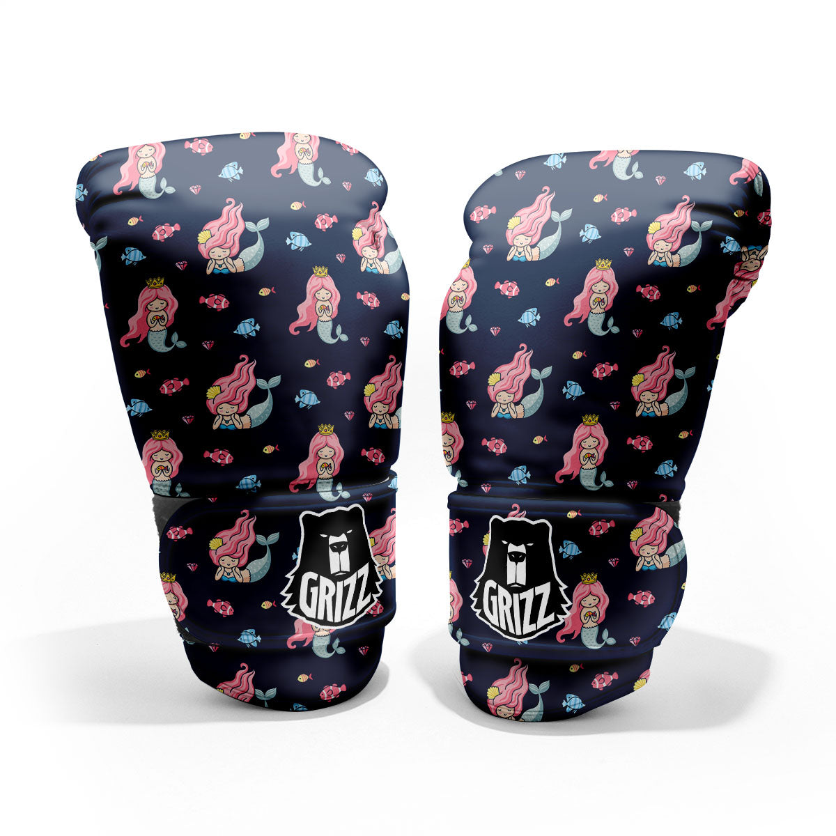 Cute Little Mermaid Print Pattern Pro Boxing Glove