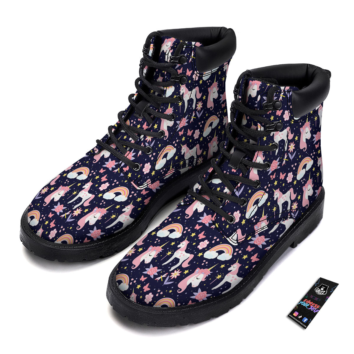 Cute Little Unicorn Print Pattern Boots-grizzshop
