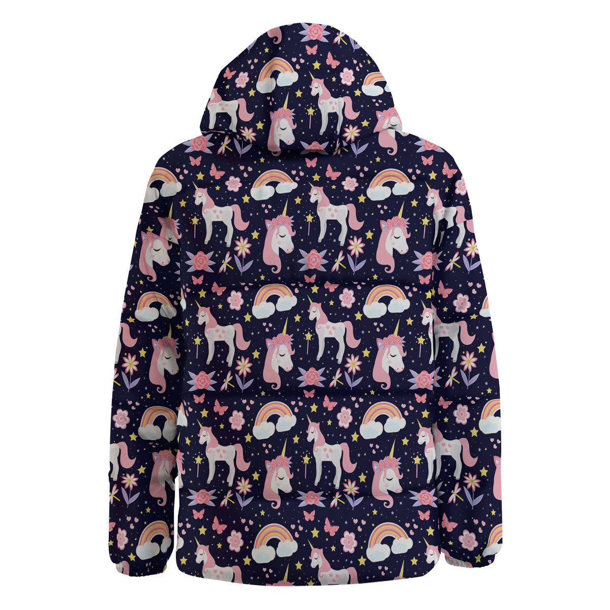 Cute Little Unicorn Print Pattern Down Jacket-grizzshop