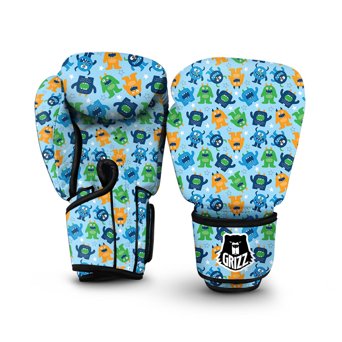 Cute Monster Print Pattern Boxing Gloves-grizzshop