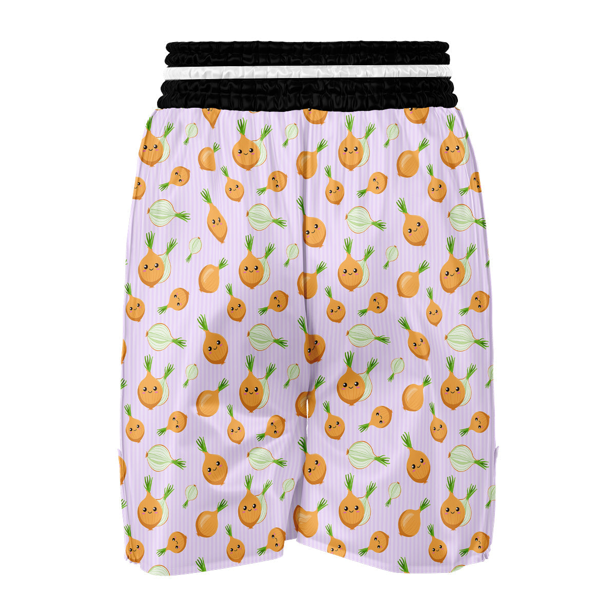Cute Onion And Striped Purple Print Pattern Boxing Shorts-grizzshop