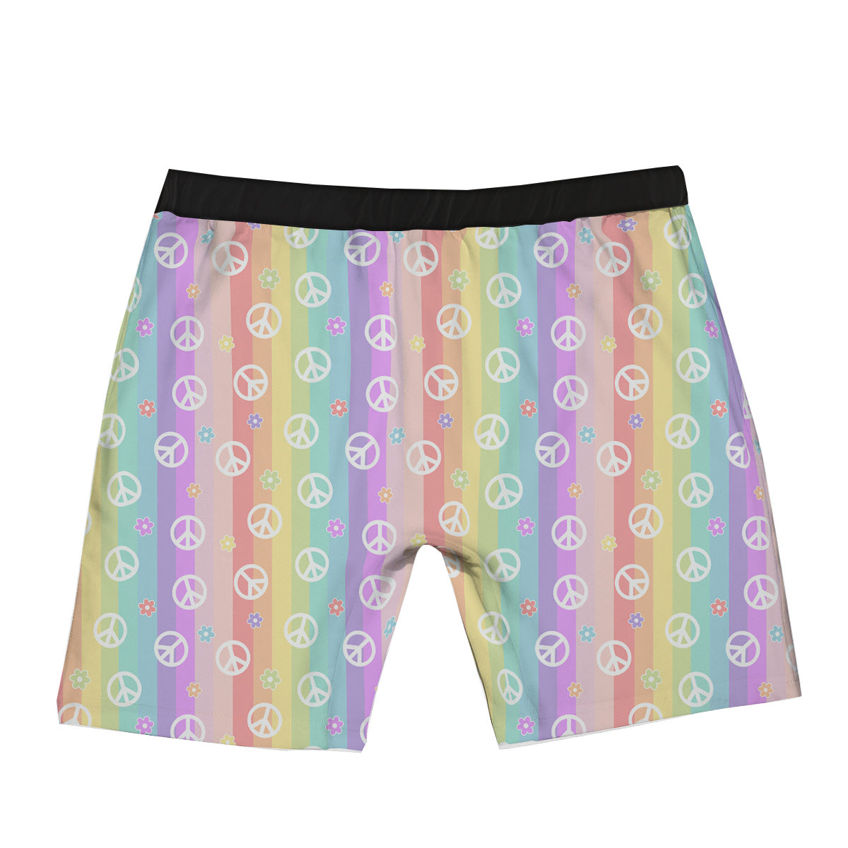 Cute Peace Symbol And Daisy Print Pattern Boxer Briefs-grizzshop