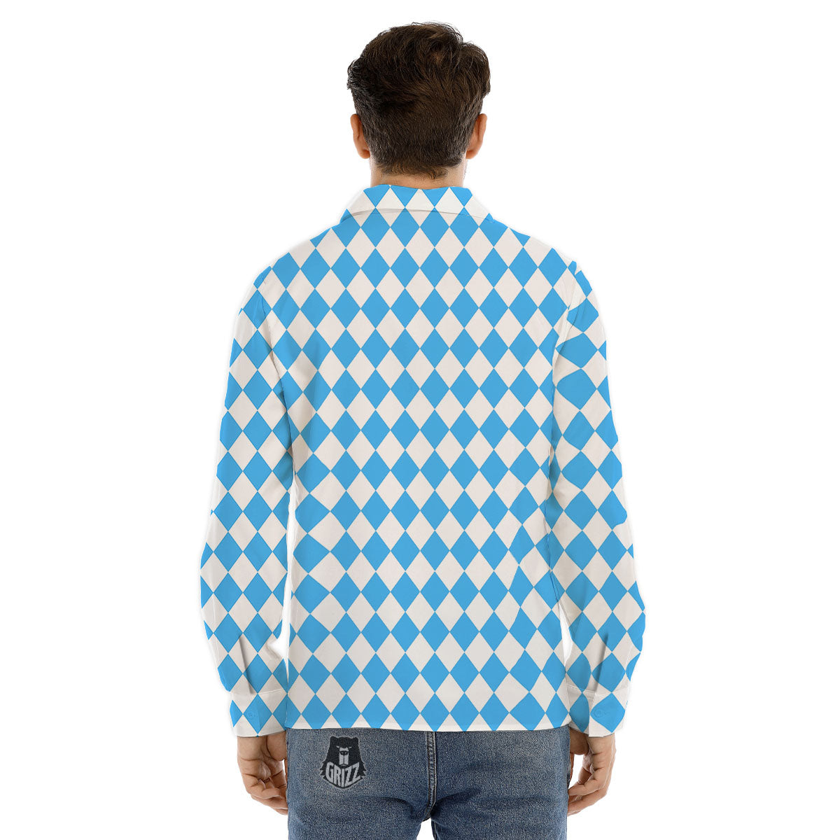 Cute Peace Symbol And Daisy Print Pattern Men's Dress Shirts-grizzshop