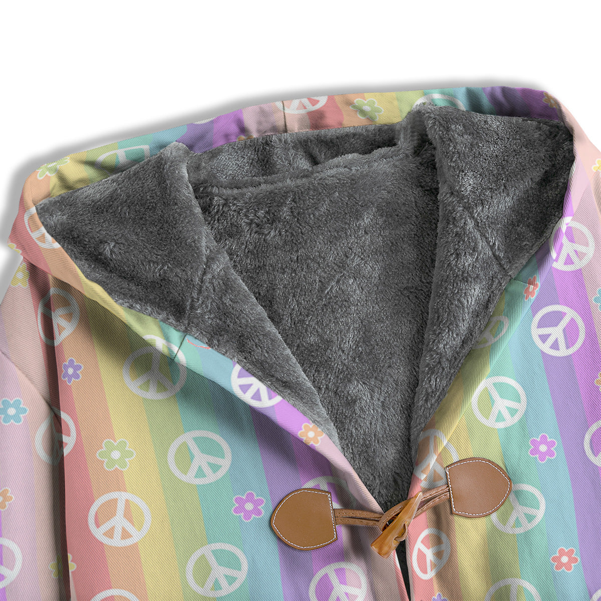 Cute Peace Symbol And Daisy Print Pattern Men's Windbreaker Jacket-grizzshop