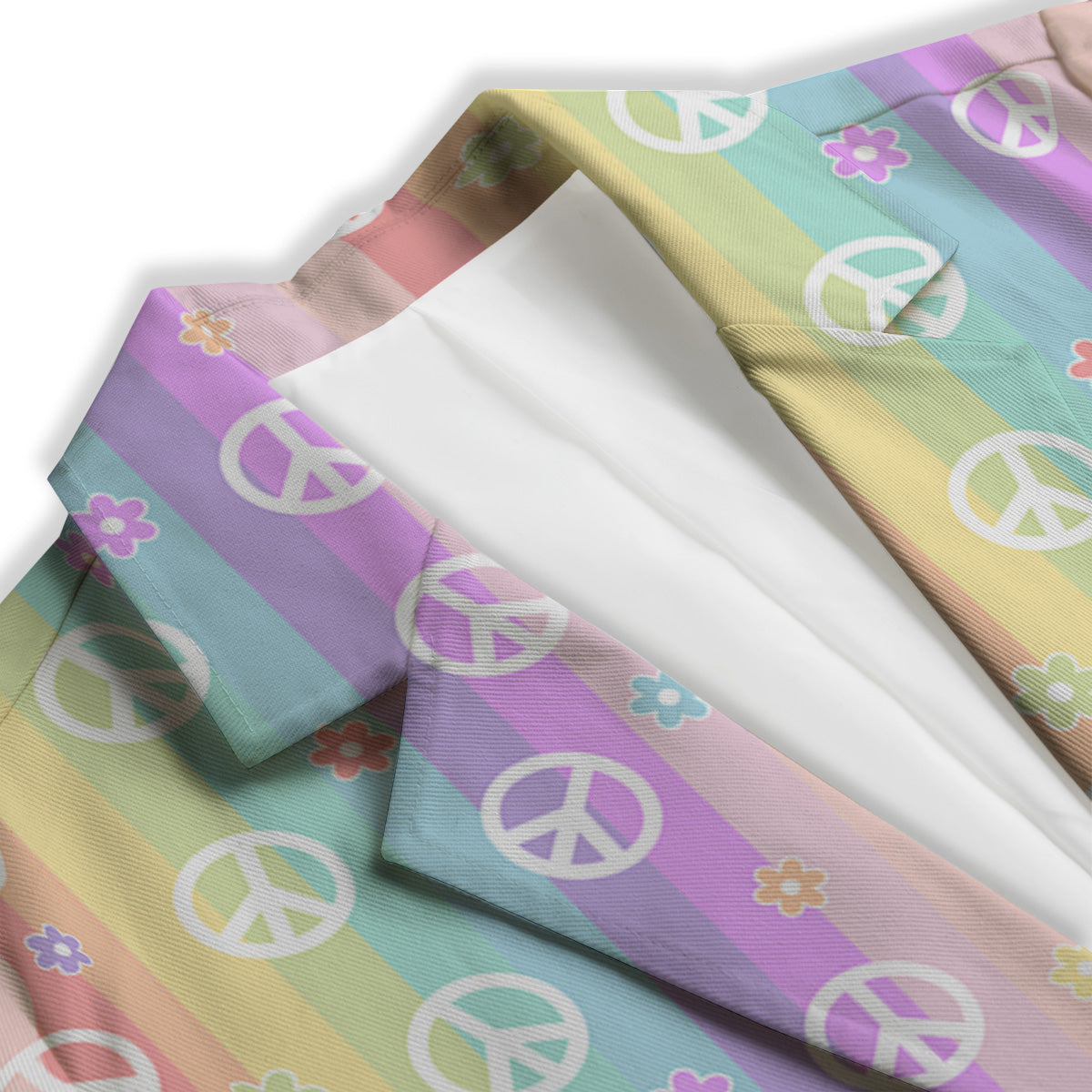 Cute Peace Symbol And Daisy Print Pattern Women's Blazer-grizzshop