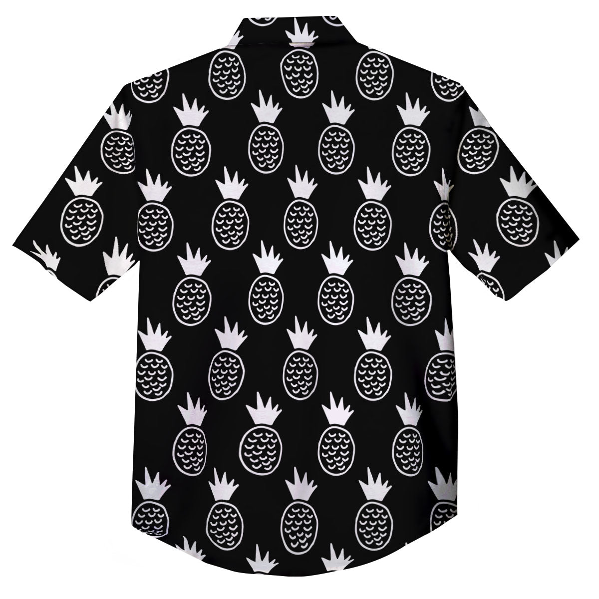 Cute Pineapple Black Print Pattern Button Up Shirt-grizzshop