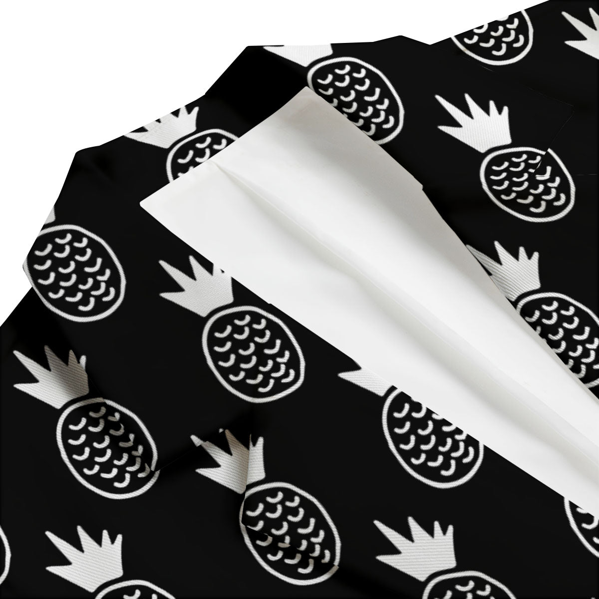 Cute Pineapple Black Print Pattern Men's Blazer-grizzshop