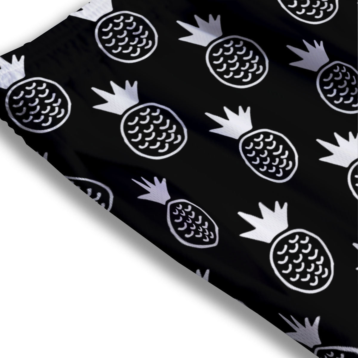Cute Pineapple Black Print Pattern Mesh Shorts-grizzshop