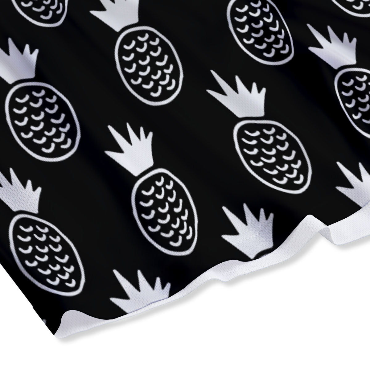 Cute Pineapple Black Print Pattern Mesh Shorts-grizzshop